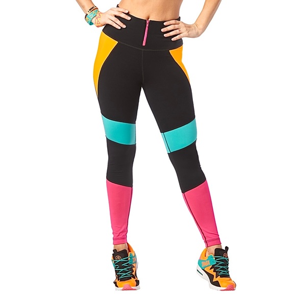Zumba Fitness Pants - Zumba "I want my Zumba" leggings color block